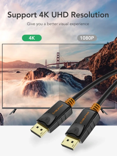 Кабель CABLETIME CD21H (CT-AV585-01G-B1) Displayport CABLETIME 1.2v Displayport to Displayport аудио-видео 4k/60hz, ПВХ-оболочка фото 2