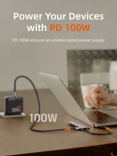 USB концентратор CABLETIME HB02G (CT-HBP2-AG7) ECO 7-в-1, 4K@30Hz, 5Gbps, USB-C HUB - Gray фото 9 USB концентратор CABLETIME HB02G (CT-HBP2-AG7) ECO 7-в-1, 4K@30Hz, 5Gbps, USB-C HUB - Gray фото 9