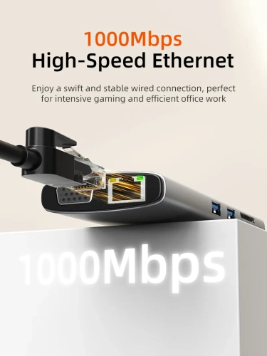 USB-Хаб (концентратор) CABLETIME CB94G (CT-HUBL5-AG) 10-в-1 USB-C HUB, MST LENS, Triple Display для MacBook Pro - Gray фото 4