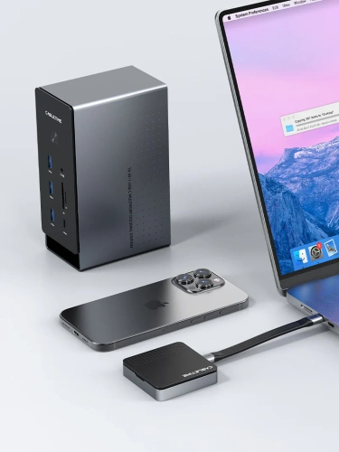 Многопортовая док-станция CABLETIME CB18G (CT-DK181-DL)  16-В-1 8K USB-C с поддержкой macOS MST на Chipset RTD2183 (поддерживает 3 экрана) фото 3