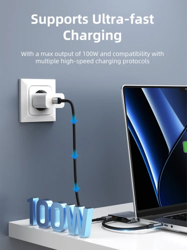 USB-концентратор CABLETIME CB72G (CT-CM2D8K-AG) 4-в-1 USB-C HUB, 8K, Dual DP адаптер - Gray фото 6