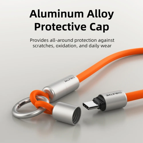 Ремешок на запястье с кабелем CABLETIME CU46G (CT-CL60-ASG) 0.3м USB-C PD60W оранжевый фото 3