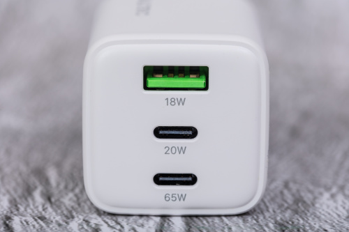 Зарядное устройство CABLETIME GA65W (CT-GAN65A-PW) GaN PD3.0 2C1A 65 Вт, белый фото 6