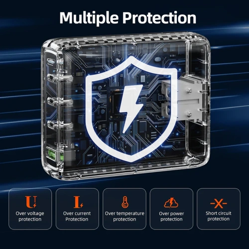 Зарядное устройство CABLETIME G14WE (CT-GAN140-PWE) GaN II PD3.1 3C1A 140 Вт, ЕС/США, белый фото 6