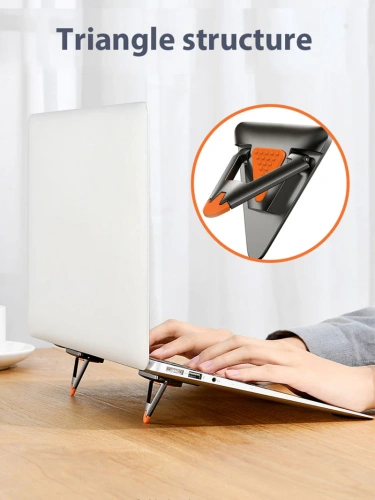 Складная мини-подставка CABLETIME (CT-LH01-ZG) для ноутбука — небольшой размер, большая устойчивость фото 3