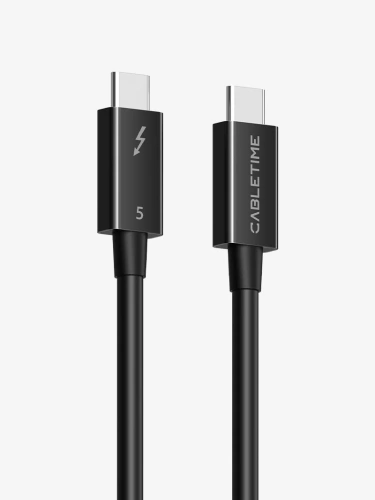 Кабель CABLETIME CT50G (CT-TB5-PB0.8) Thunderbolt 5 0,8 м | 240 Вт, 120 Гбит /с, 8 Кбит/с, серцифирован Intel