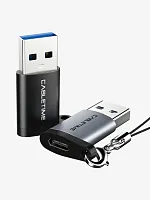Адаптер CABLETIME CP73G (CT-OTG-AMCF-AGL) USB3.0 A Male to USB -C Female OTG С петлей для шнурка. Алюминий