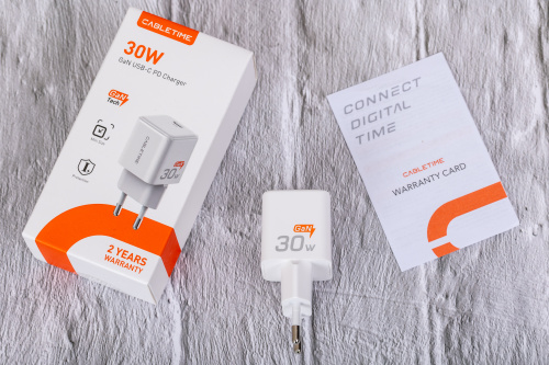 Зарядное устройство CABLETIME GA30W (CT-GAN30-PW) GaN PD3.0 30 Вт, белый фото 8