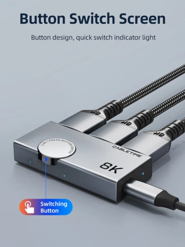 Переключатель CABLETIME CP34G (CT-HS8K2-AG) 2-в-1, 8K60Hz, HDMI 2.1, космический серый фото 4