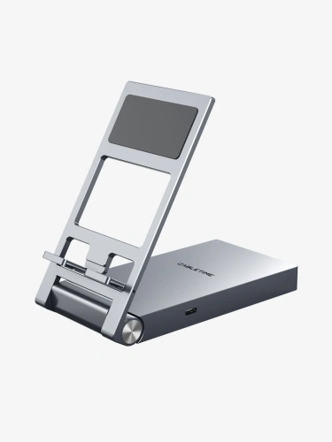 Док-станция для телефона/планшета USB CABLETIME CB04G (CT-HUBC6-AG) 8-в-1, USB-хаб со складной подставкой, с 4K HDMI, SD/TF, 100W Power Delivery