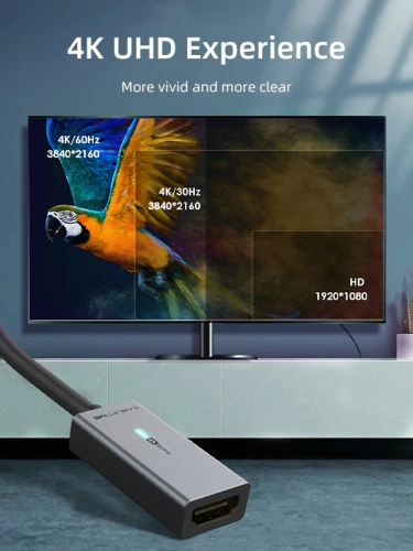 Кабель-адаптер CABLETIME CP26A (CT-AV586-P01G4k60(R)-SG0.15) Mini DisplayPort - HDMI HDTV, 4K/60 Гц, черный ПВХ, со светодиодом фото 2