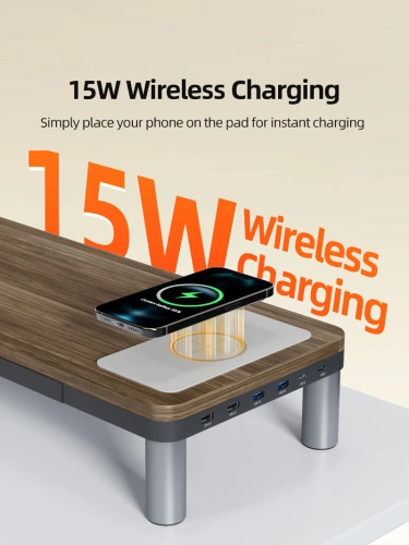 Подставка CABLETIME CSM1G (CT-MRH01-AG) с концентратором 9-в-1 фото 6