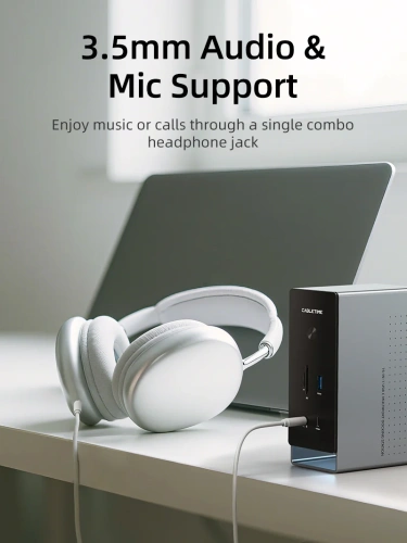 Многопортовая док-станция CABLETIME CB18D (CT-DK181-AG) 18-В-1 8K USB-C с поддержкой macOS MST на Chipset DL6950 (поддерживает 3 экрана) фото 4