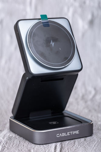 Беспроводное зарядное устройство CABLETIME CE12B (CT-WPG01-PG) 3-в-1 фото 2