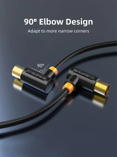 Кабель CABLETIME CF35H (CT-AV101-10-W1) TV/антенны, 90 градусов, 75 Ом, белый фото 3