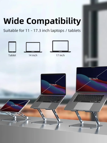 Регулируемая эргономичная подставка CABLETIME CS18G (CT-LS08-AG) – складная, устойчивая, для ноутбуков фото 7