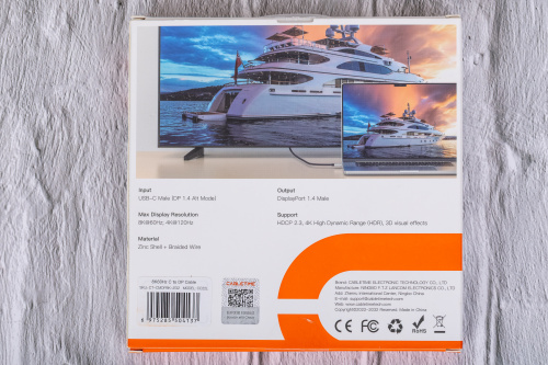 Кабель CABLETIME CC22L (CT-CMDP8K-ZG2) USB C-DisPlayPort 8K/60 Гц фото 11