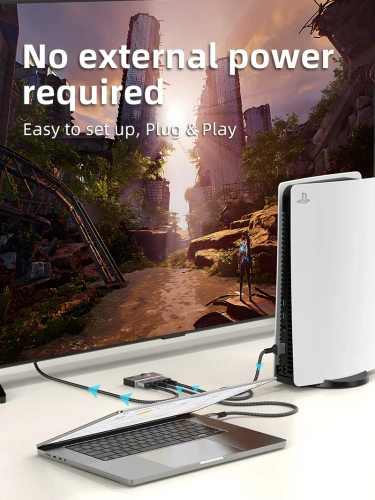 Переключатель CABLETIME CP33G (CT-HS4K-AG) 2-в-1, HDMI 2.0, 4K@60 Гц, космический серый фото 4