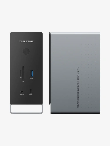 Многопортовая док-станция CABLETIME CB18D (CT-DK181-AG) 18-В-1 8K USB-C с поддержкой macOS MST на Chipset DL6950 (поддерживает 3 экрана) фото 8