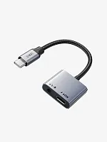 Адаптер CABLETIME CPA1G (CT-CMAC-AG) USB C на 3,5 мм аудио+USB C PD 60 Вт