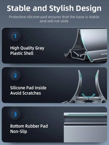 Вертикальная подставка CABLETIME CS15G (CT-VLP01-PG) для ноутбука, серый фото 5