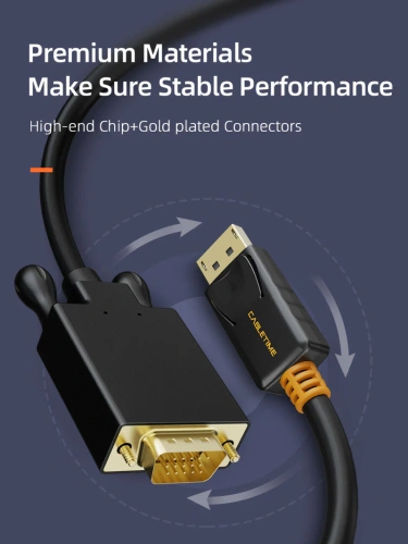 Кабель CABLETIME CD35N (CT-AV585-04G-B3) Cabletime Displayport - VGA, DP - VGA, 1920X1200 и 1080p, черный фото 5