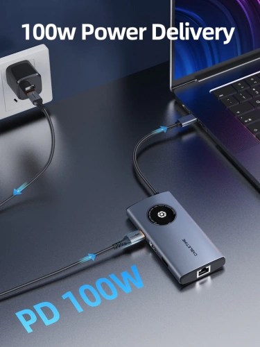USB-Хаб (концентратор) CABLETIME CB92G (CT-HUBL3-AG) 8-в-1 USB-C HUB, HDMI, Ethernet для MacBook Pro - Gray фото 2