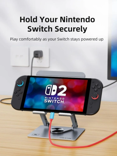 Эргономичная подставка CABLETIME CS23G (CT-PSR04-AG) – устойчивая, с поворотом на 360° для планшета фото 3