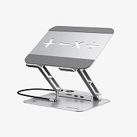 Подставка CABLETIME CS51G (CT-LS08H-AG) для ноутбука с концентратором 8-в-1