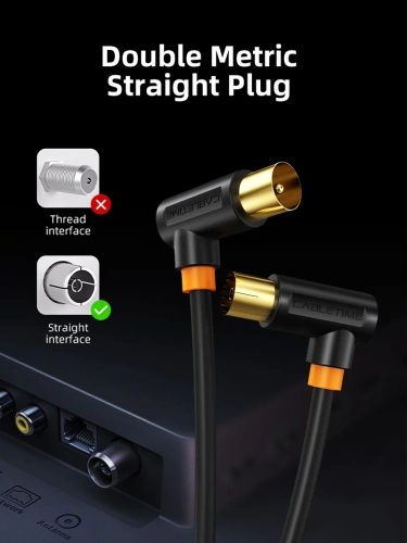 Кабель CABLETIME CF35H (CT-AV101-10-W1) TV/антенны, 90 градусов, 75 Ом, белый фото 2