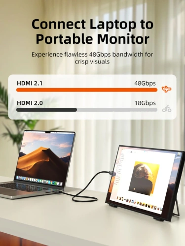 Кабель CABLETIME CH16E (CT-HDD8K-AG0.5) Micro HDMI-HDMI 8K60Hz фото 7