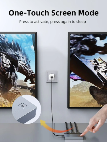 Переключатель CABLETIME CP36G (CT-HSP4K2-AG) 2-в-1, HDMI 2.1, 4K60Hz, космический серый фото 7