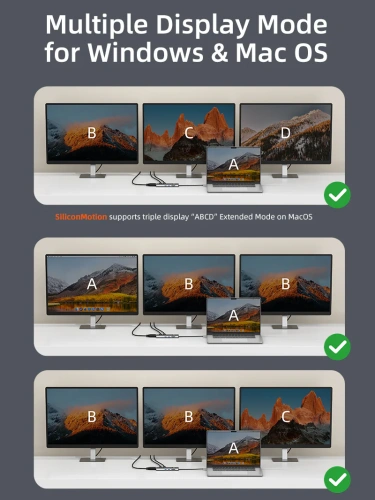 USB-Хаб (концентратор) CABLETIME CB94G (CT-HUBL5-AG) 10-в-1 USB-C HUB, MST LENS, Triple Display для MacBook Pro - Gray фото 7