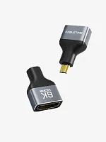 Адаптер CABLETIME CP46G (CT-DHF8K-AG) 8K Micro HDMI/HDMI «папа-мама» - алюминий + корпус из ПВХ