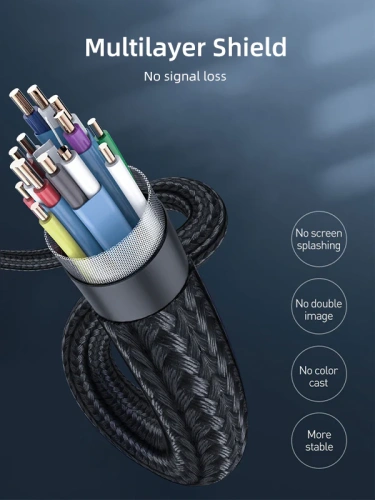 Кабель CABLETIME CD30N (CT-AV585-P02G4K60-S3) TIME DisplayPort - HDMI, Ultra HD 4K/60 Гц (3840*2160p), ПВХ нейлоновый, со светодиодом фото 3