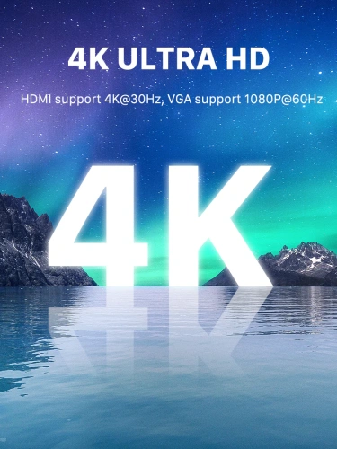 Док-станция CABLETIME CB41G (CT-C160-PU31-CMHV-S0.15) 4-в-1 USB тип C на HDMI+VGA фото 3