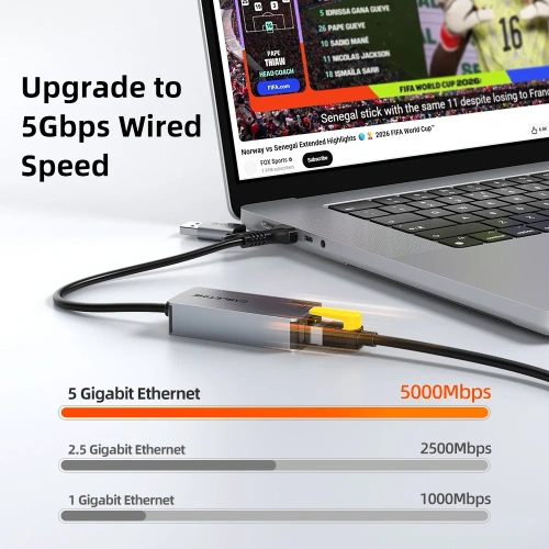 Адаптер CABLETIME CB58G CT-ACML5-AG USB A+C 3.0 — RJ45 5 Гбит/с - Space Grey фото 3