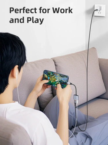 Адаптер CABLETIME CPA2G (CT-CMCC-AG) USB C на USB C Audio+USB C PD 60 Вт фото 6