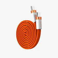 Магнитный плоский кабель CABLETIME CU15H (CT-CM100M-AOW1) 1м USB-C PD100W оранжевый плетеный