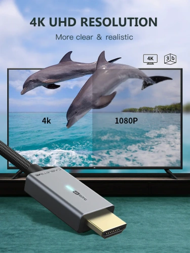 Кабель CABLETIME CD46K (CT-AV588-P03G4K-SG1.8) TIME Mini DisplayPort - HDMI, Mini DP Male - HDMI Male, Ultra HD 4K/30 Гц, со светодиодом фото 2 Кабель CABLETIME CD46K (CT-AV588-P03G4K-SG1.8) TIME Mini DisplayPort - HDMI, Mini DP Male - HDMI Male, Ultra HD 4K/30 Гц, со светодиодом фото 2