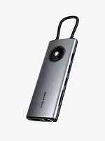 USB-Хаб (концентратор) CABLETIME CB90G (CT-HUBL1-AG) 12-в-1 USB-C HUB, 2 HDMI, 1 DisplayPort для ноутбука - Gray