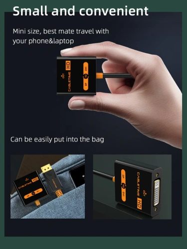 Кабель-адаптер CABLETIME CP24B (CT-AV586-02G-B0.2) DisplayPort - DVI, 1920×1200 и 1080p, черный ПВХ фото 6 Кабель-адаптер CABLETIME CP24B (CT-AV586-02G-B0.2) DisplayPort - DVI, 1920×1200 и 1080p, черный ПВХ фото 6