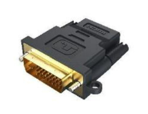 Адаптер CABLETIME CP45U (AV599-HA05R-GB) HDMI A F / DVI 24+1 M, с кольцом, позолоченный, черный, 1920x1600/1080p
