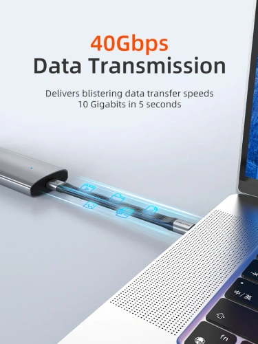 Плоский кабель USB4 CABLETIME CU45B (CT-FU4-AG) 40 Гбит/с, 8K/60 Гц, 240 Вт фото 3