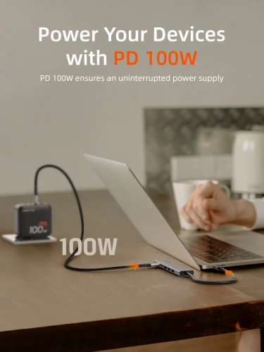 USB концентратор CABLETIME HB01G (CT-HBP1-AG6) 6-в-1 с HDMI, 100W PD для MacBook Pro/Air - Gray фото 7