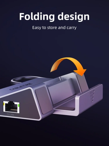 Док-станция CABLETIME CB05G (CT-SDK7-AG) 6 в 1 USB C Dock 4K @ 60 Гц HDMI, 5 Гбит/с, 100 Вт, Ethernet 1000 Мбит/с, алюминиевая конструкция фото 4