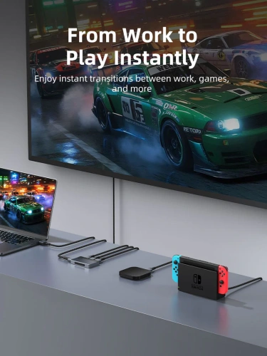 Переключатель CABLETIME CP35G (CT-HS4K3-AG) 3-в-1, HDMI 2.1, 4K@60 Гц, космический серый фото 2