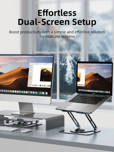 Регулируемая подставка CABLETIME CS19G (CT-LSR08-AG) для ноутбука с вращением на 360° фото 3