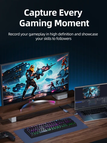 Адаптер видеозахвата CABLETIME CB64G (CT-ACHC-AG) USB A+C на HDMI, 1080p фото 6