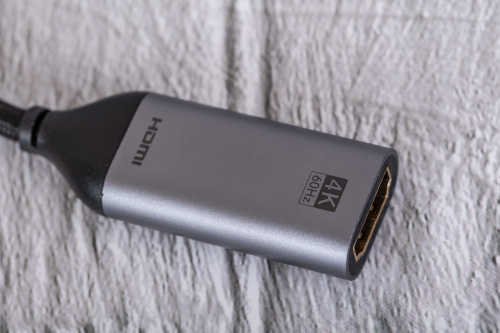 Кабель-адаптер CABLETIME CP10B (CT-C160-PU31-CMHDFn1-S0.2) 0.2 м, USB Type-C - HDMI, 4K/60 Гц, коаксиальный, нейлоновый фото 5